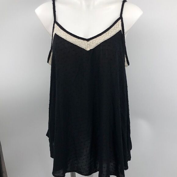 Torrid Size 0 adjustable straps black swing Swiss Dot tank - Picture 1 of 5